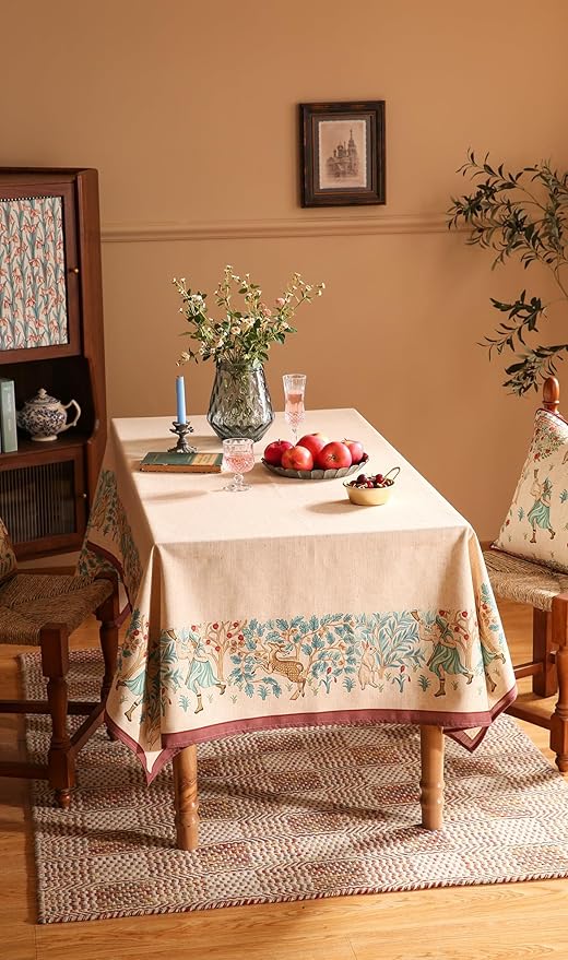 patdrea Designer Beige Extra Long Tablecloth - Image 8
