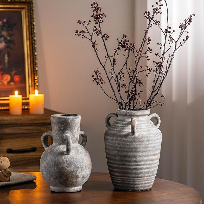 Grey Terracotta Ceramic Vase - Image 3