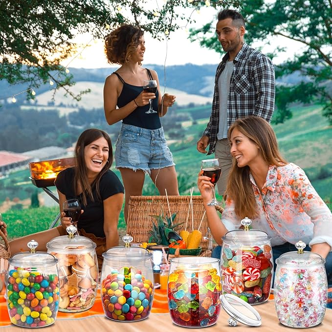 Nuogo 6 Pcs Plastic Candy and Cookie Jar - Image 6
