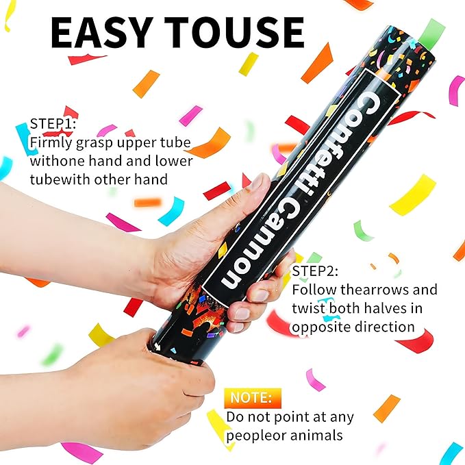 16in Biodegradable Confetti Poppers, Confetti Cannons Bulk - Image 2