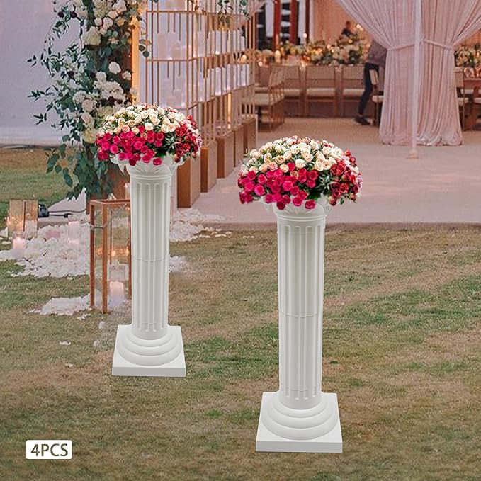 Roman Pillars Decoration Party Flower Pot Columns Set 4Pcs Decor Pedstal Stand - Image 6