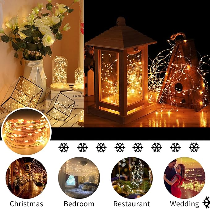 Aogist Led Fairy Lights 3 Modes Battery Operated String Lights Waterproof - Image 4