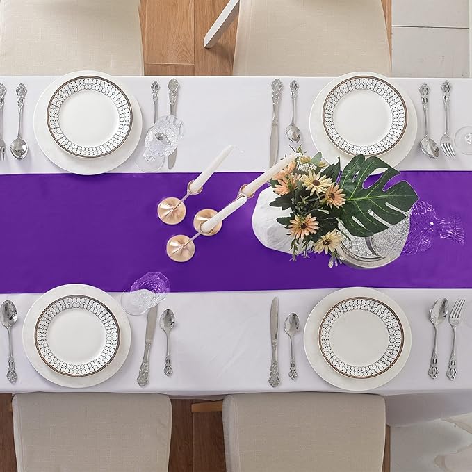 6Pack Table Runner 12 x 108 Inches Satin Silk Table Runner - Image 4