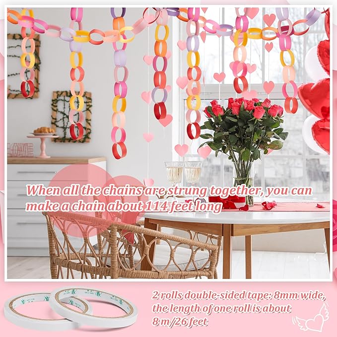 Lincia 600 Sheet Halloween Paper Chain Garland, Construction DIY Crafts Chain - Image 2