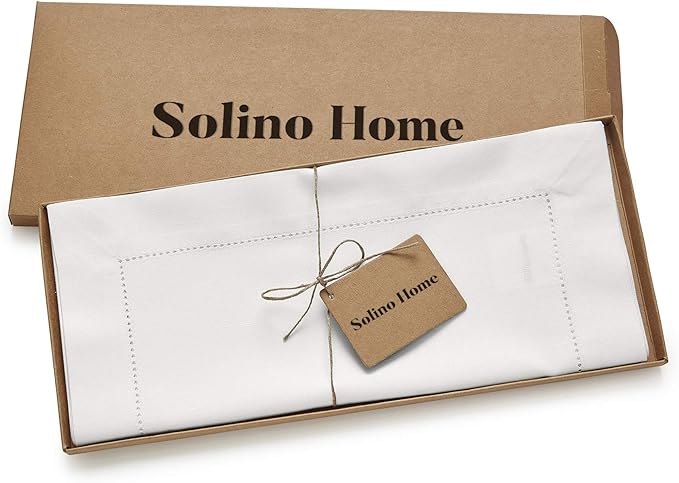 Solino Home Cotton Linen White Table Runner 72 Inches Long - Image 7