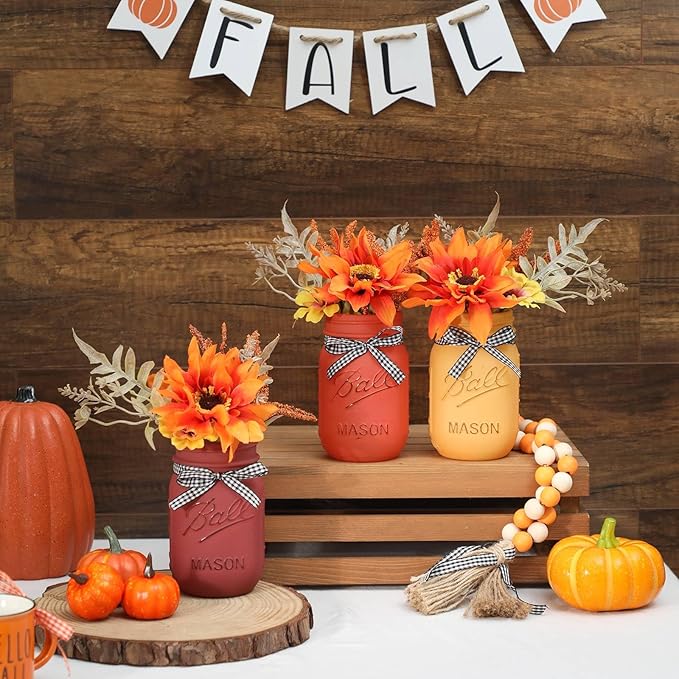 Fall Mason Jar Centerpiece for Table - Image 2