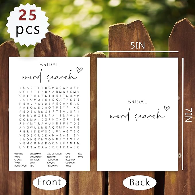 Bridal Shower Games, Word Search, Wedding Shower Games - Image 2