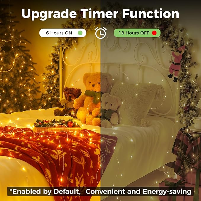 24 Pack Fairy Lights with Timer Battery Operated, 3 Modes 7ft Mini Waterproof - Image 2