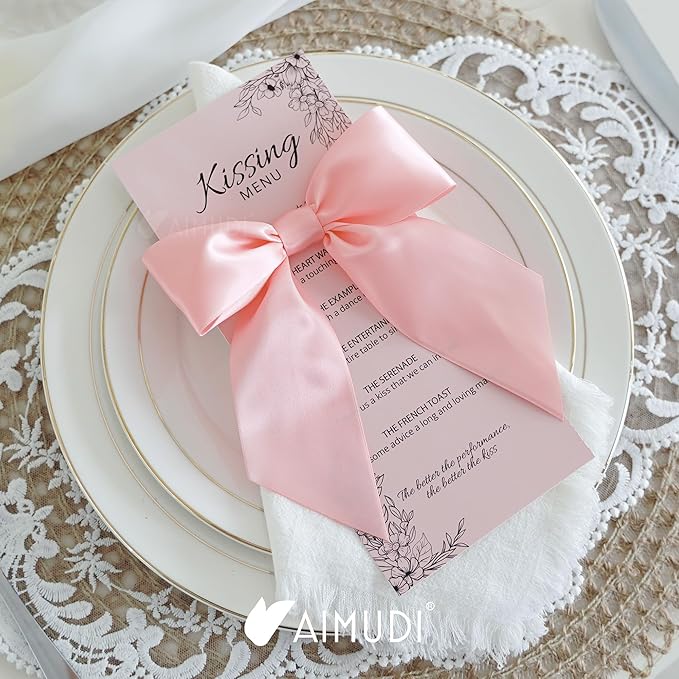 AIMUDI Baby Pink Satin Bows 5.5" Bows - Image 6