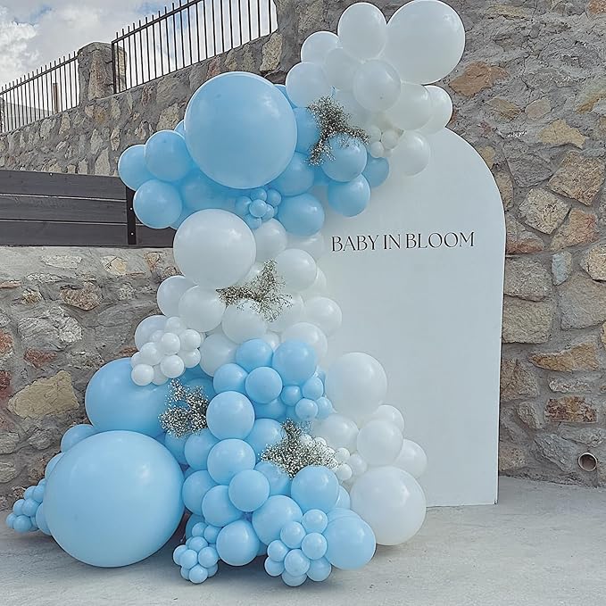 Bezente Pastel Blue Latex Party Balloons - Image 7
