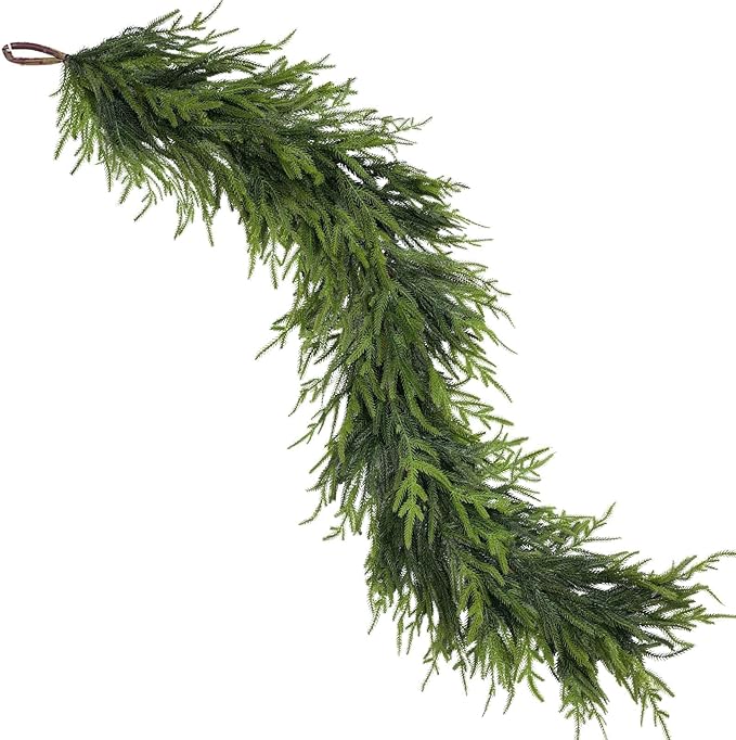 9FT Christmas Artificial Norfolk Pine Garland - Image 9