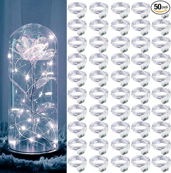 Aogist 50 Pack Fairy Lights 3 Modes 7ft 20 LED Waterproof, Battery Operated by Aogist