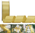 HUIHUANG 1.5 inch Wide Satin Ribbon 50 Yards Gold Double Face Polyester Silk by HUIHUANG