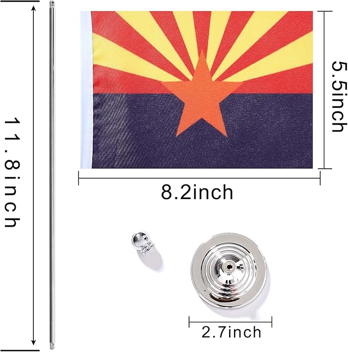 ZXvZYT 2 Pack American US Arizona flag USA Arizona AZ State table flag - Image 2