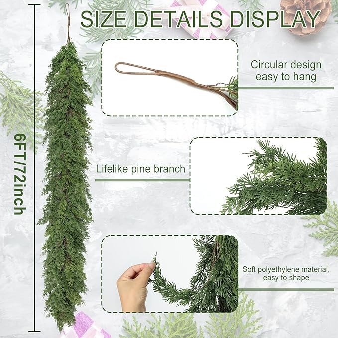 Artgar 6 Ft Christmas Garland - Image 2