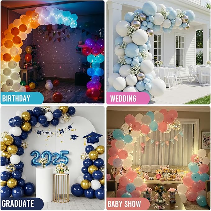 AerWo Lighted Balloon Arch Kit 8.2FT & 6FT, Free Bending Top Half Balloon Arch - Image 7