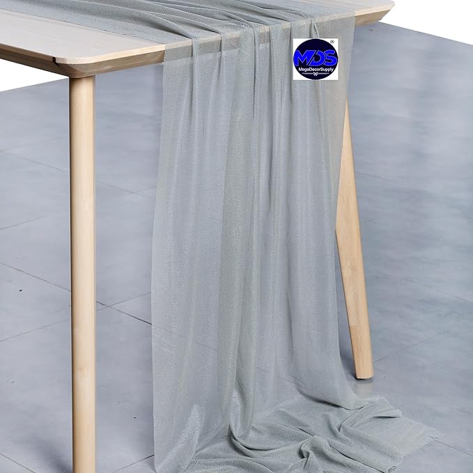 MDS 2 Pack 14ft Chiffon Table Runner 29 x 170 Inches Sheer Wedding Runner - Image 2