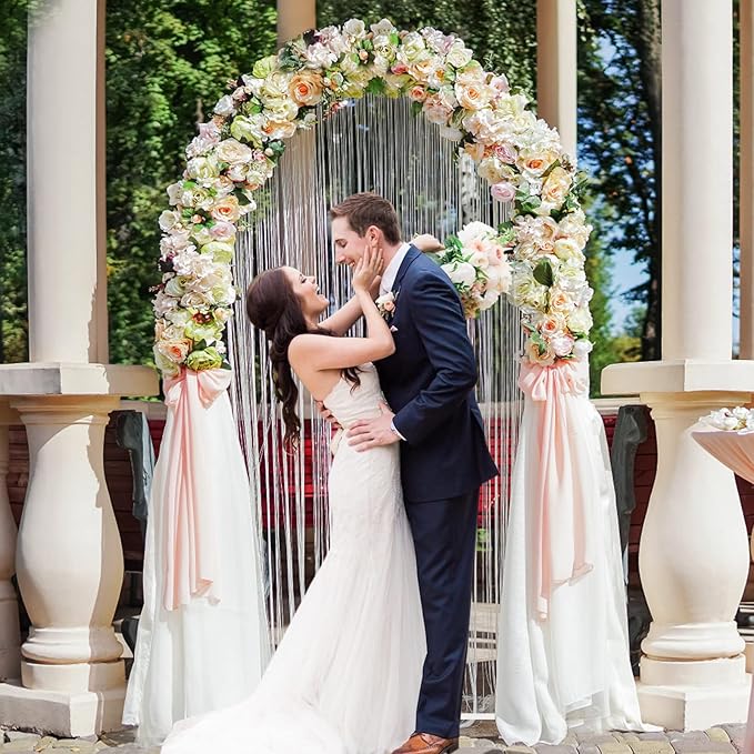Putros Metal Arch Backdrop Stand 7.2FT White Wedding Backdrop Stand Square Arch - Image 4