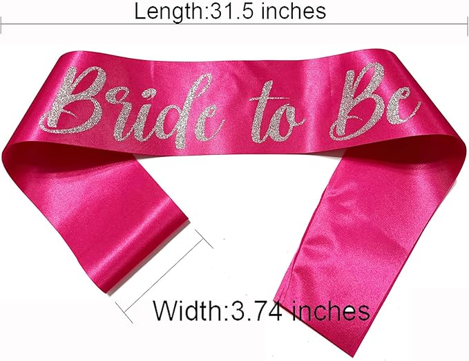 Bride to Be Sash Pink, Bride Sash Bachelorette Party Bridal Shower Sashes - Image 2