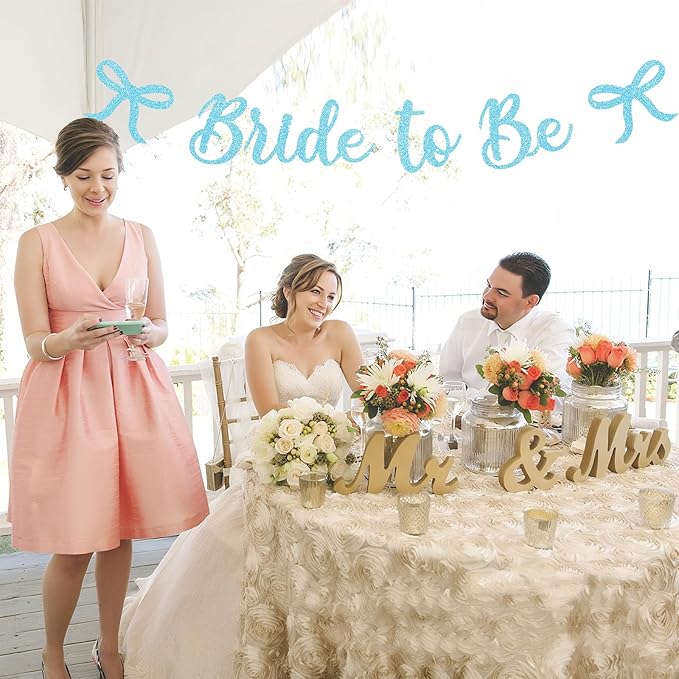 Bride to Be Banner, Light Blue Bride to Be - Image 5