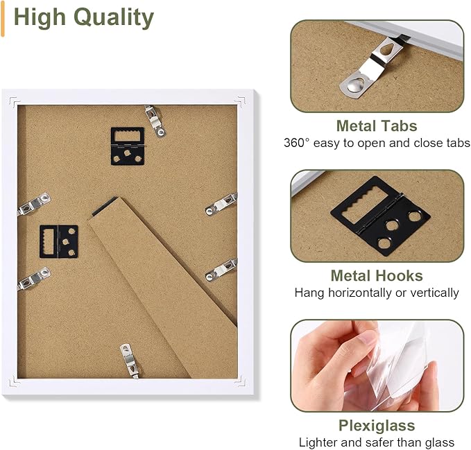 Vittanly 8x10 Collage Picture Frame, Displays 2Pcs 4x6 Pictures - Image 4