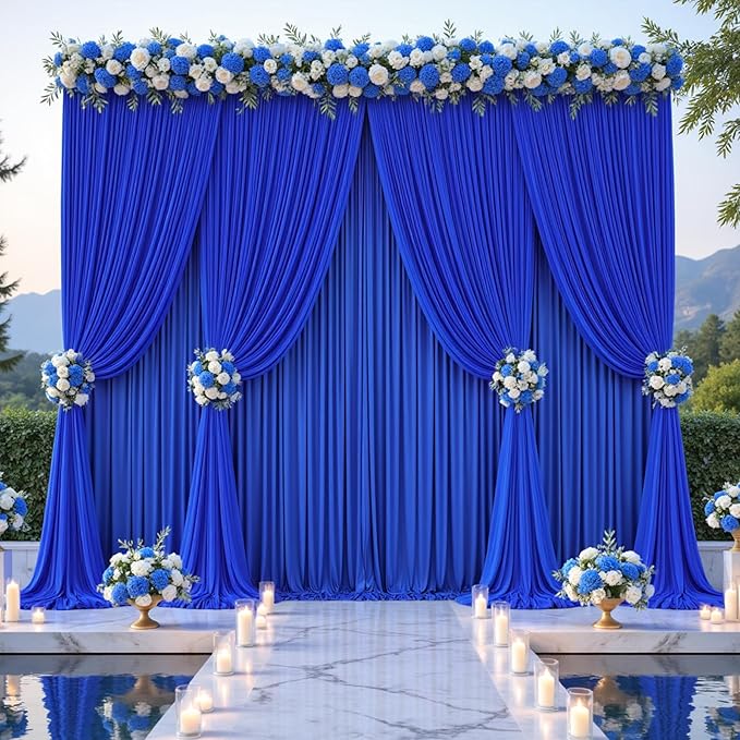 Royal Blue Tulle Backdrop Curtain - Image 3