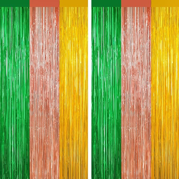 2 Pack Metallic Tinsel Foil Fringe Curtains, Door Streamers Photo Booth Backdrop by Unknown