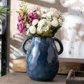 Blue Ceramic Vase with 2 Handles by Sowlvenco