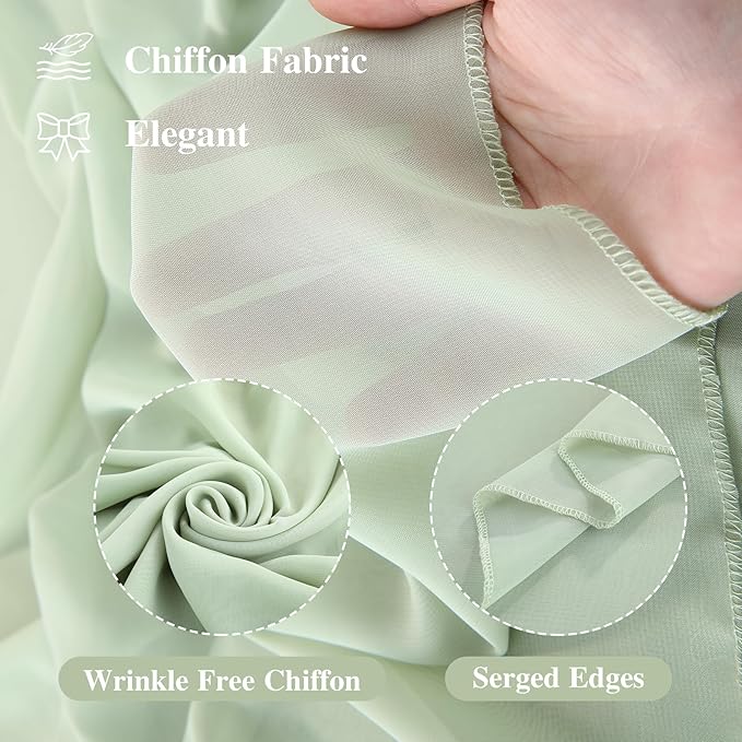 Wedding Arch Draping Fabric, 1 Panel 18FT Sage Green Arch Backdrop Drapes - Image 2