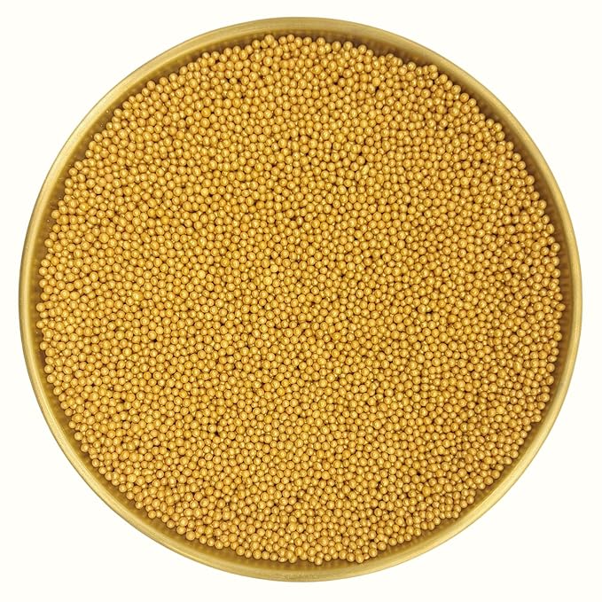 Dynastang 2mm Gold Pearls Sprinkles Edible Pearls Cake Decorating Stars Cake - Image 3