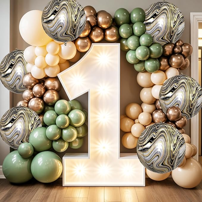 6 Pcs Black Gold and White Balloons, Saxuxu Black and Gold Balloons, 22 Inch - Image 6