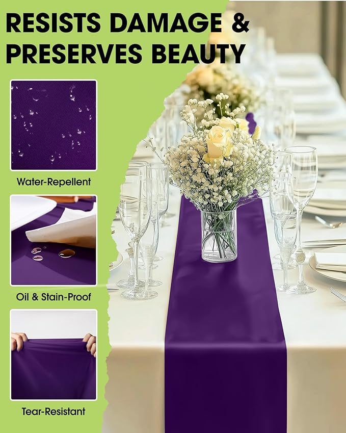 Pureegg Purple Plastic Table Runners - Image 3
