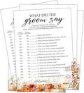 Fall Bridal Shower Games Cards, What The Groom Say Wedding Bachelorette Party by Unknown
