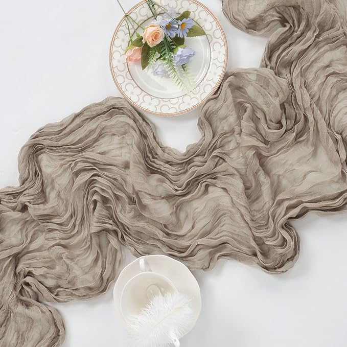 6 Pack Nude Cheesecloth Table Runner 10ft Boho Gauze Fabric Cheese Cloth Table - Image 6