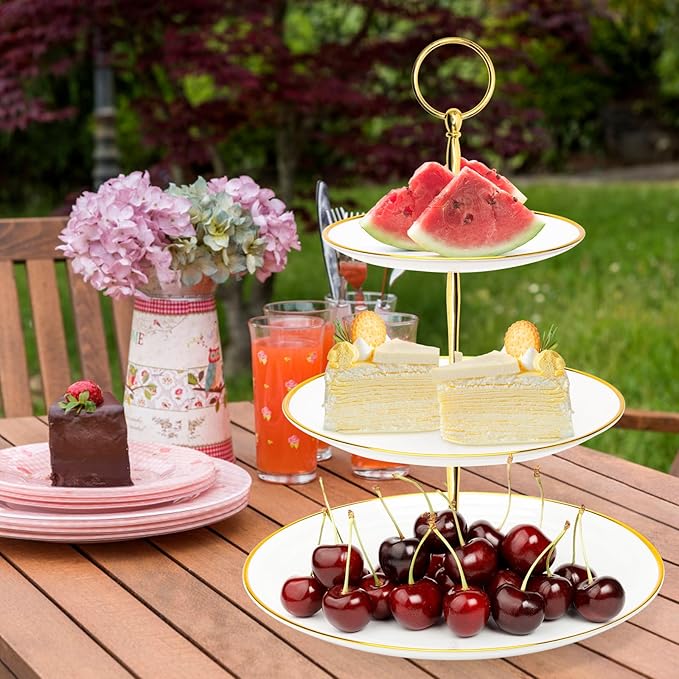 Coitak 3 Tier Cupcake Stand, Plastic Tiered Serving Stand, Dessert Tower Tray - Image 7