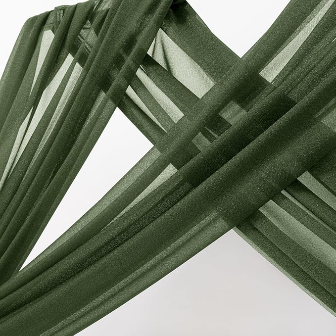 MLMC Olive Green Wedding Arch Draping Fabric 1 Panel 29" x 20 FT Extra Long - Image 3
