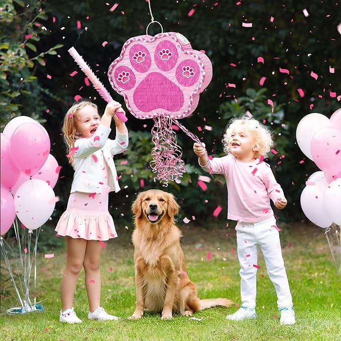 WERNNSAI Pink Dog Paw Pinata - Image 6