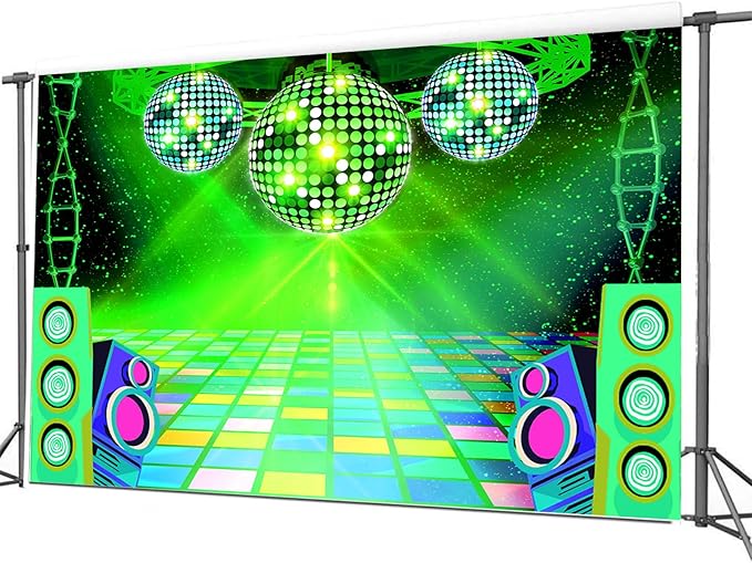 Dance Party Backdrop Retro 80s 90s Theme Stage Dance Ball Music Birthday Party - Image 3