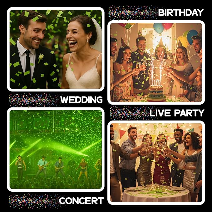Ultimate Confetti, Rectangular Biodegradable Confetti – light Green Fluttering - Image 6