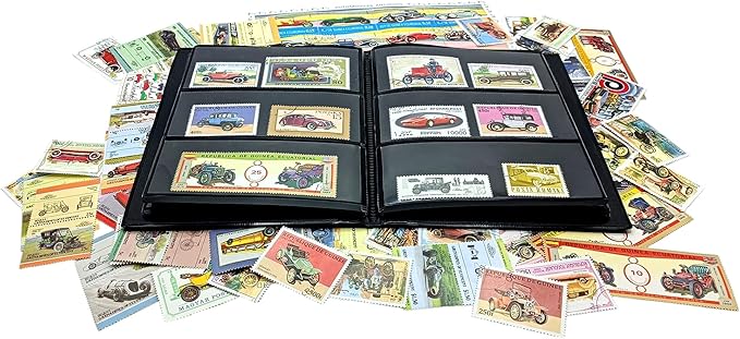IMPACTO COLECCIONABLES – 100 Car-Themed Stamps Collection by IMPACTOCOLECCIONABLES