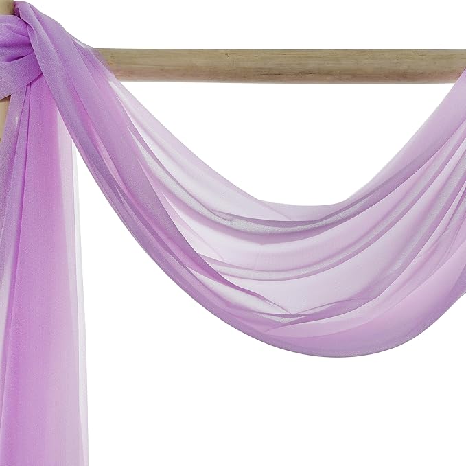 VDS Pack of 2 Panel Wedding Arch Draping Fabric Sheer Chiffon Fabric Drapery - Image 5