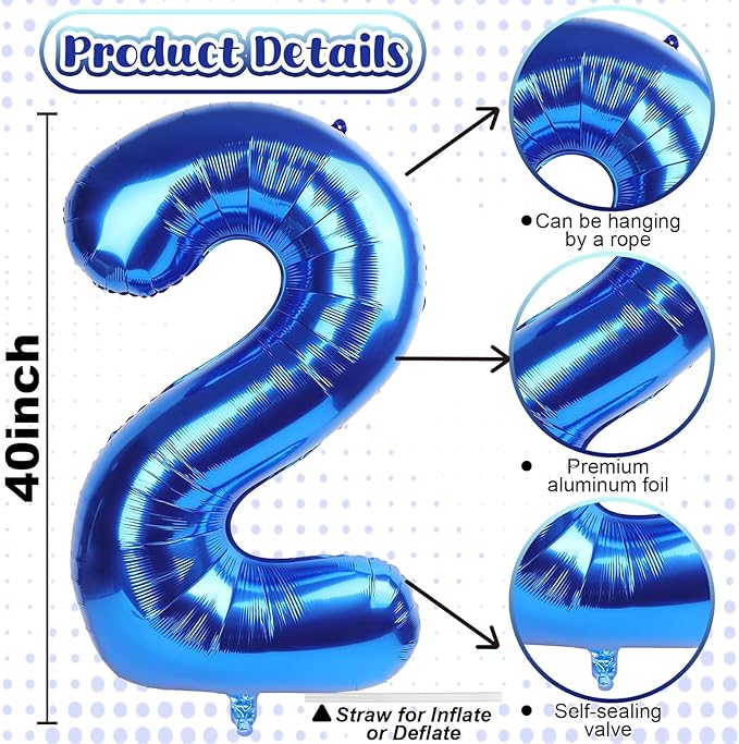 Navy Blue 21st Birthday Balloons - Image 2