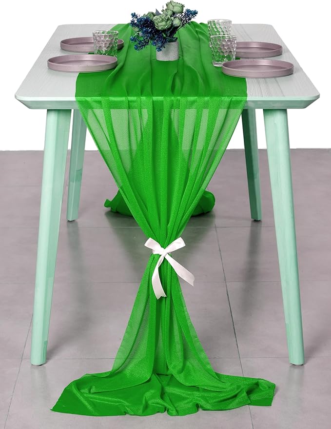 MDS 2 Pack 10ft Chiffon Table Runner 29 x 120 Inches Sheer Wedding Runner - Image 7