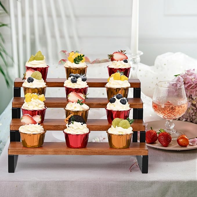 4 Tier Wooden Display Riser Stand Perfume Organizer - Image 7