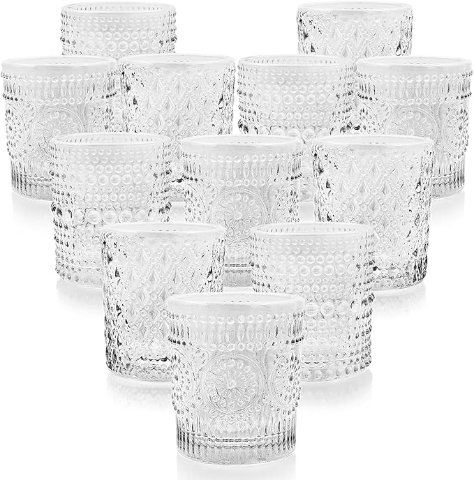 Clear Votive Candle Holders, 3 Patterns 24 pcs Glass Tealight Candle Holders - Image 7