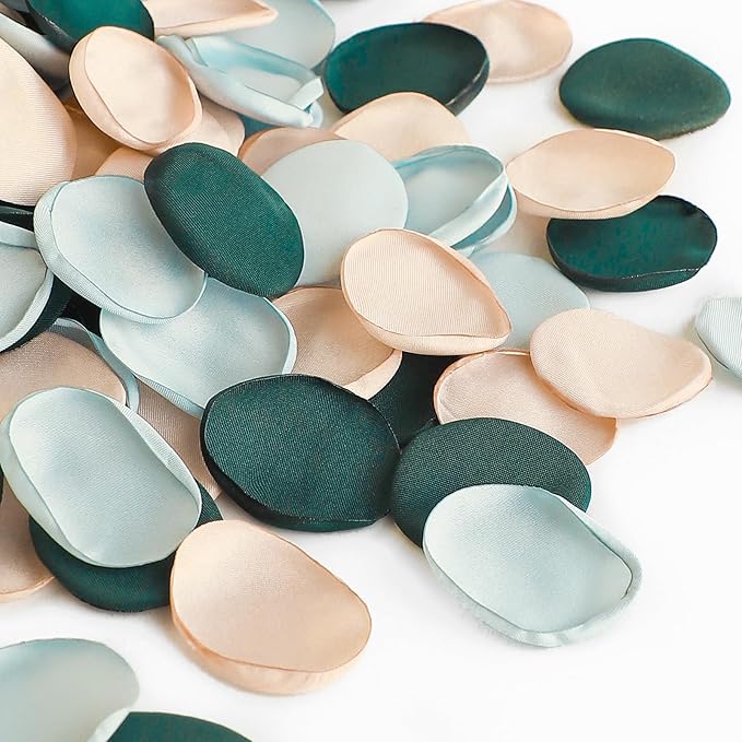 Floroom 300pcs Rose Petals Emerald Green Champagne Faux Silk Flower Petals by Floroom