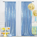 SquarePie Sequin Curtain 2FT x 8FT Baby Blue 2pcs Backdrop Sparkly Wedding by SquarePie
