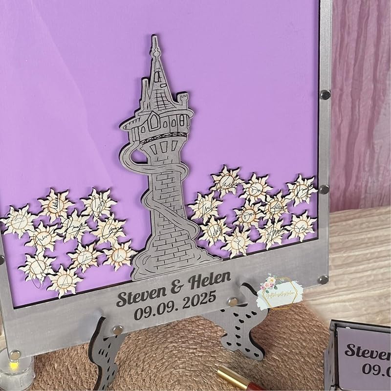 Tangled Guest Book for Wedding | Silver Princess Tower Guest Book Alternative | - Image 4