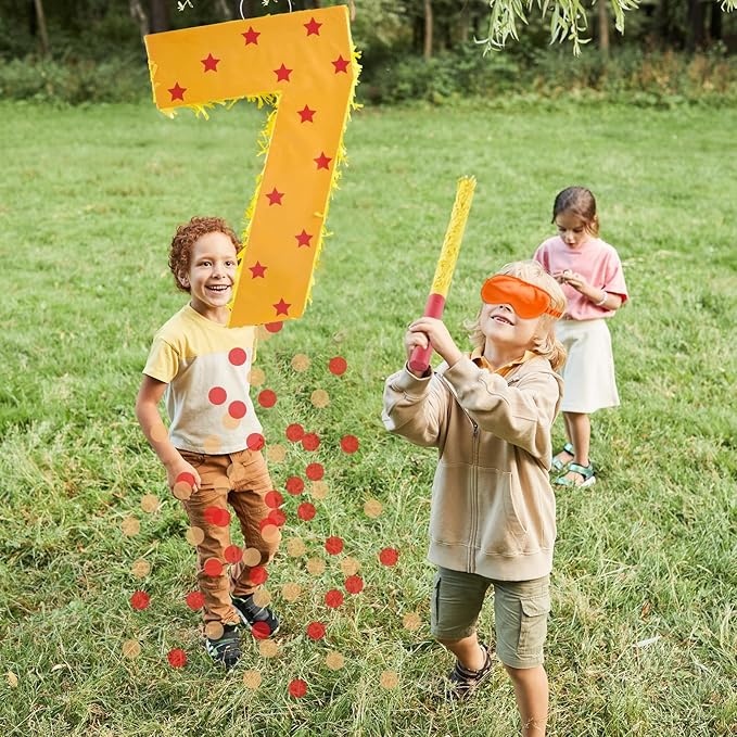Orange and Red Star Number 7 Pinata, 16 Inch Piñata - Image 4