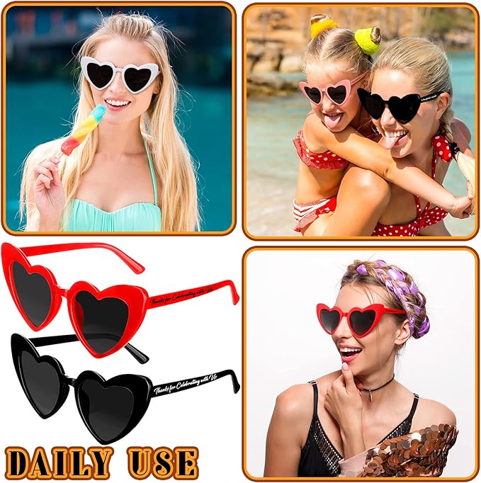 Vabean Wedding Heart Sunglasses Bulk Wedding Gifts Bachelorette Bridal Party - Image 6